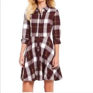 047 Cremeiux Briwn plaid dress